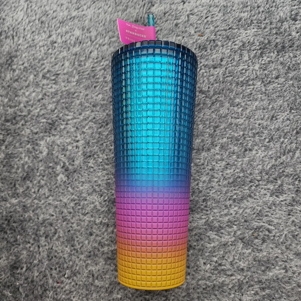 Starbucks Tim Singleton Rainbow Grid Texture Ombre Tumbler Pride